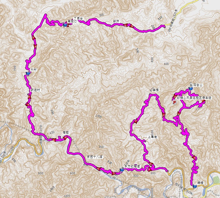 连续爬坡段总计60公里左右