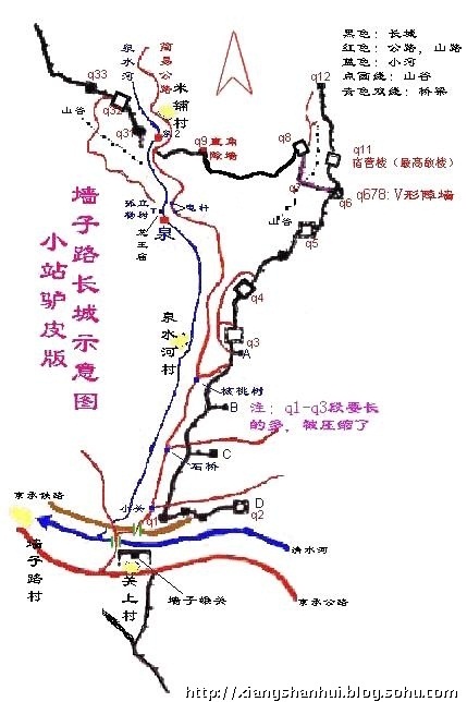 墙子路长城的驴友地图