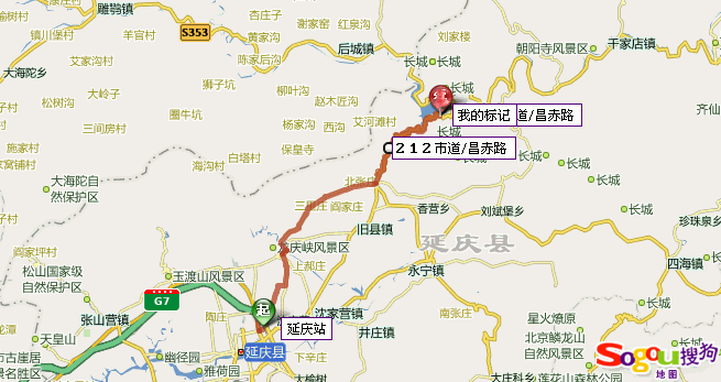 延庆站-白河堡水库路线