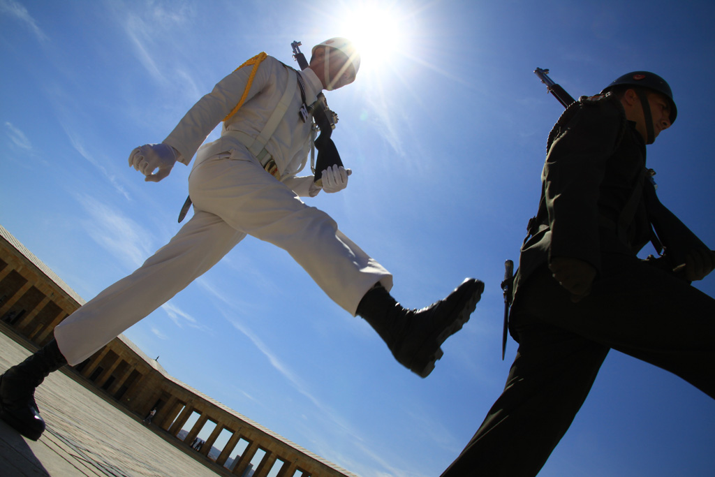 土耳其安卡拉国父广场上下岗的卫兵