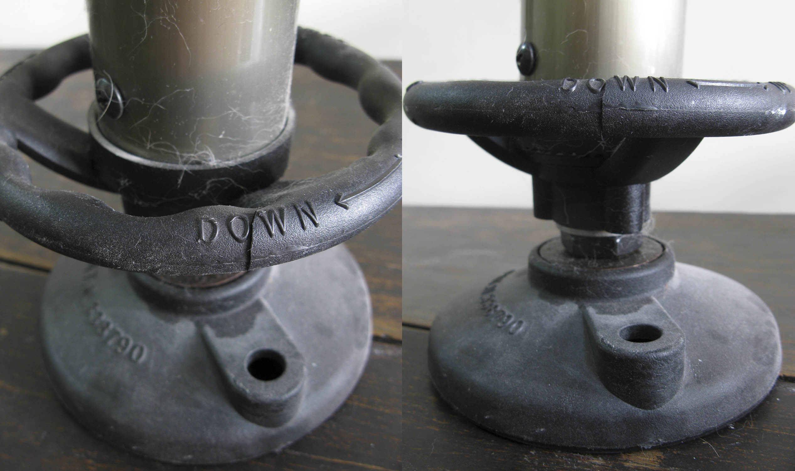 微调高度的转盘因倒下来时断裂