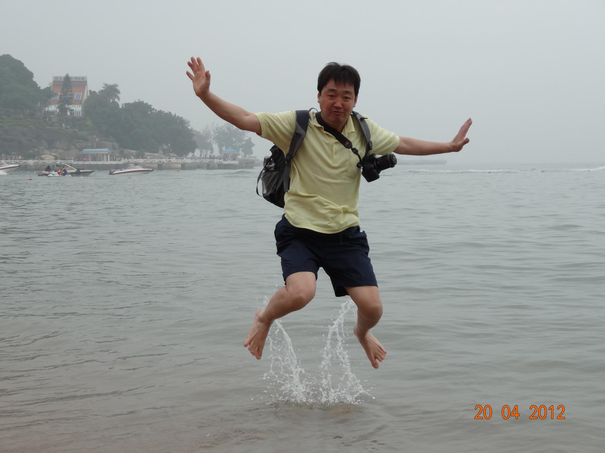 燕子在厦门海边飞翔