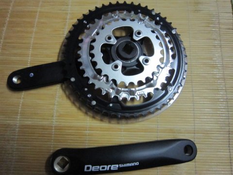 SHIMANO DEORE FC M510 山地曲柄组/牙盘 175 黑 48/36/26