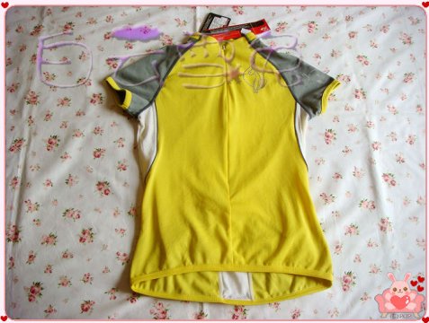 捷酷女士黄色短袖骑行服M