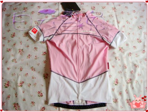 捷酷st-link女士竞技短袖粉色骑行服M