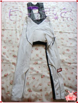 捷酷ST-LINK竞技白色背带抓绒骑行裤S