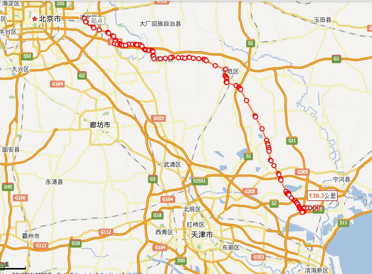 京津通勤路线