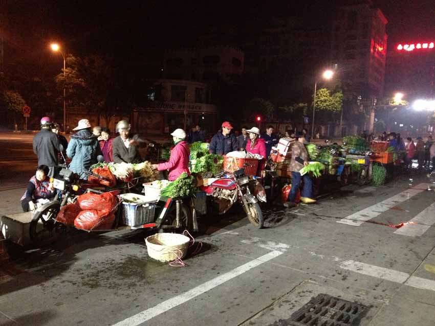 凌晨3点多早市就出来了，菜超新鲜，海南人民太幸福了