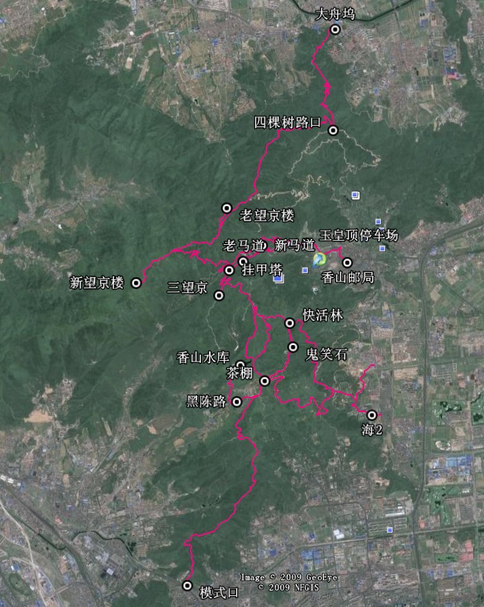 再发一张香山路线图