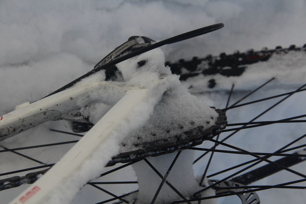 40.雪太厚，实在累的骑不动了，下来一看，飞轮变这模样了.JPG