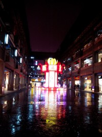 海口街头的霓虹闪烁