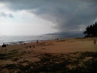 海棠湾的海滩，神秘的云。