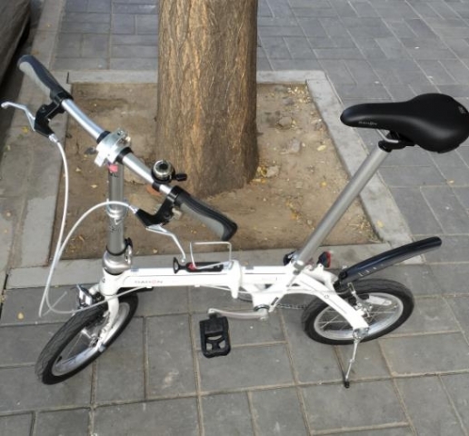 大行412折叠自行车（白色） 牙盘已改为45T