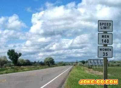 限速：男人140，女人35（明显的性别歧视）