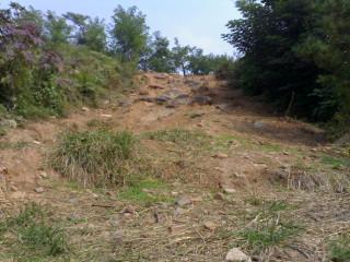 最后在欣赏一下终点的变态下坡!