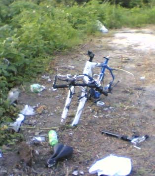 坐墊跟坐管分離 手把彎曲已快呈90度