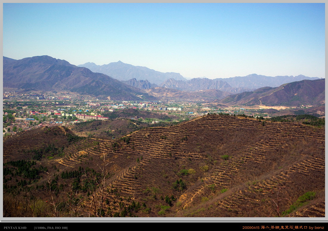 从这幅图上可以看出明显的人工植被的痕迹