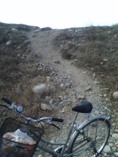 这个坡可以推下来,很滑