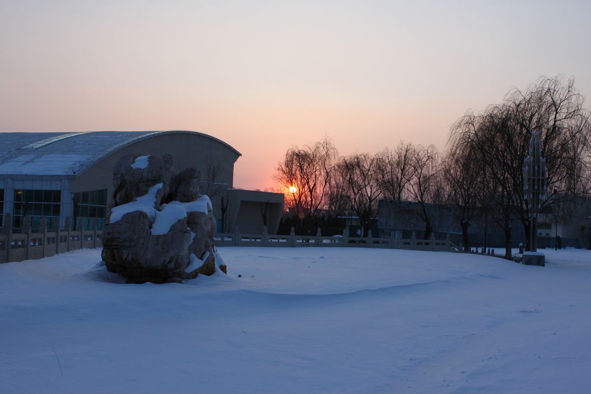白的瑞雪，红的朝阳