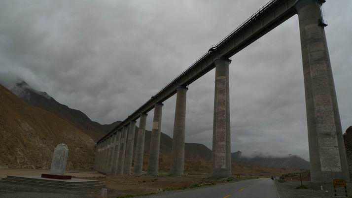 青藏铁路头上过