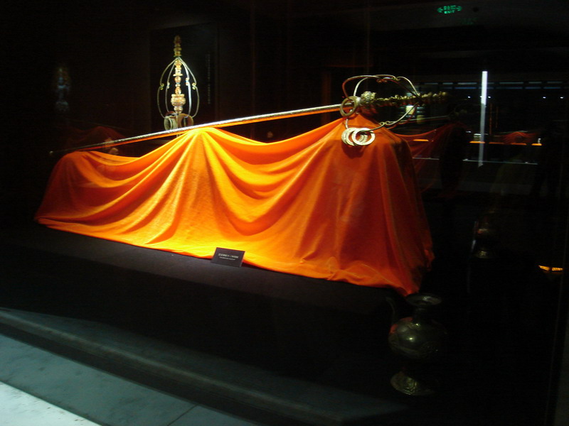 鎏金迎真身银金花四股十二环银锡杖