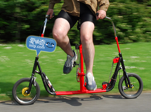 横着骑的自行车，雷翻